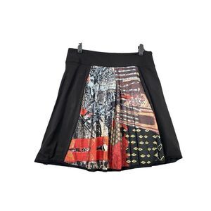 Save The Queen a line micro pleated front skirt‎ Size M artsy boho art to wear